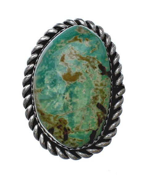 American Indian Genuine Sterling Silver Kingman Turquoise Ring Size 8 NN20210